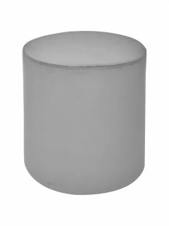 Westwing Collection Pouf rond velours Daisy, Ø 38 x haut. 45 cm