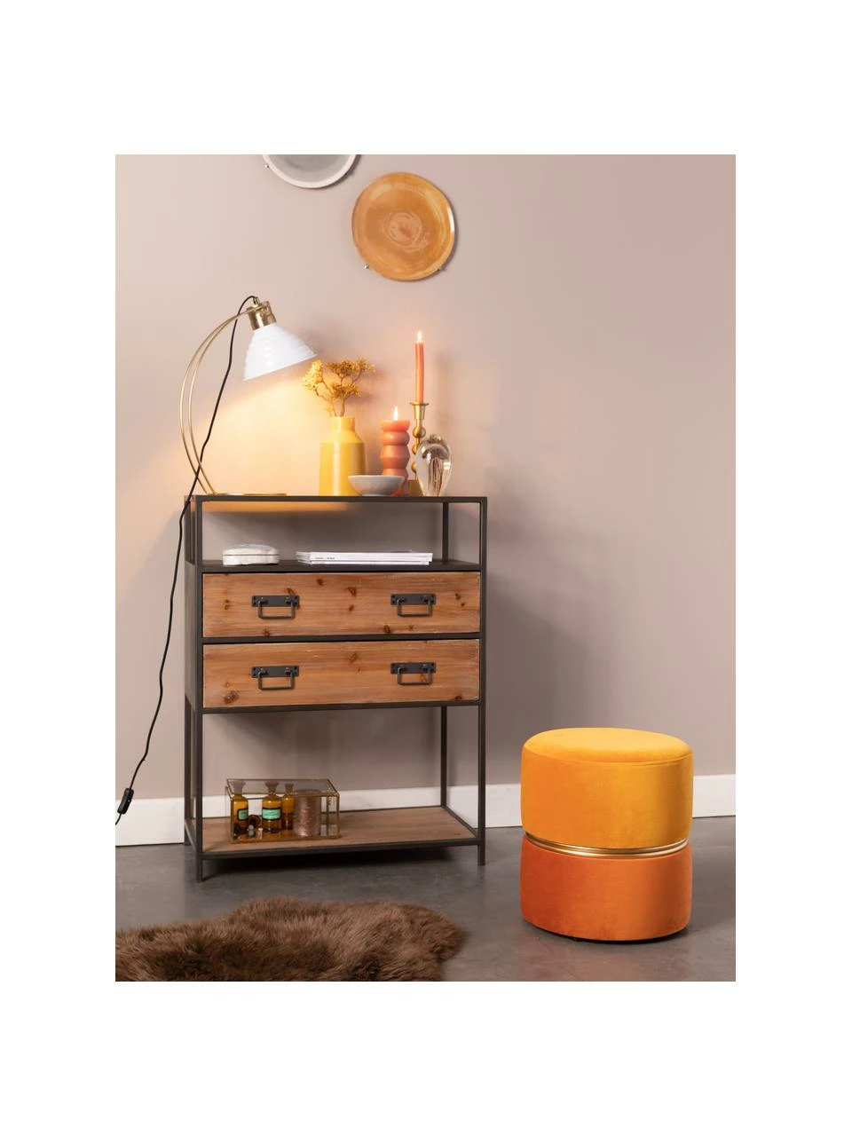 Pouf velours Bubbly, Ø 35 x haut. 39 cm – Image 2