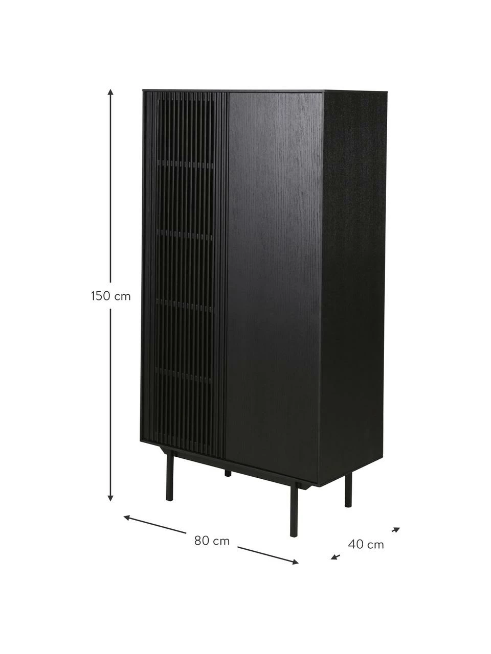 Rangement à façade nervurée Mojo, larg. 80 x haut. 150 cm – Image 3