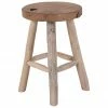 Tabouret bois de teck Badia, Ø 30 x haut. 45 cm
