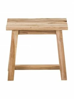 Tabouret bois de teck Lawas, larg. 50 x haut. 46 cm