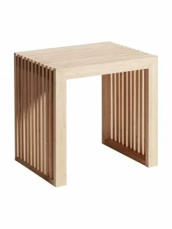 Tabouret moderne en bambou Rib, larg. 45 x haut. 43 cm