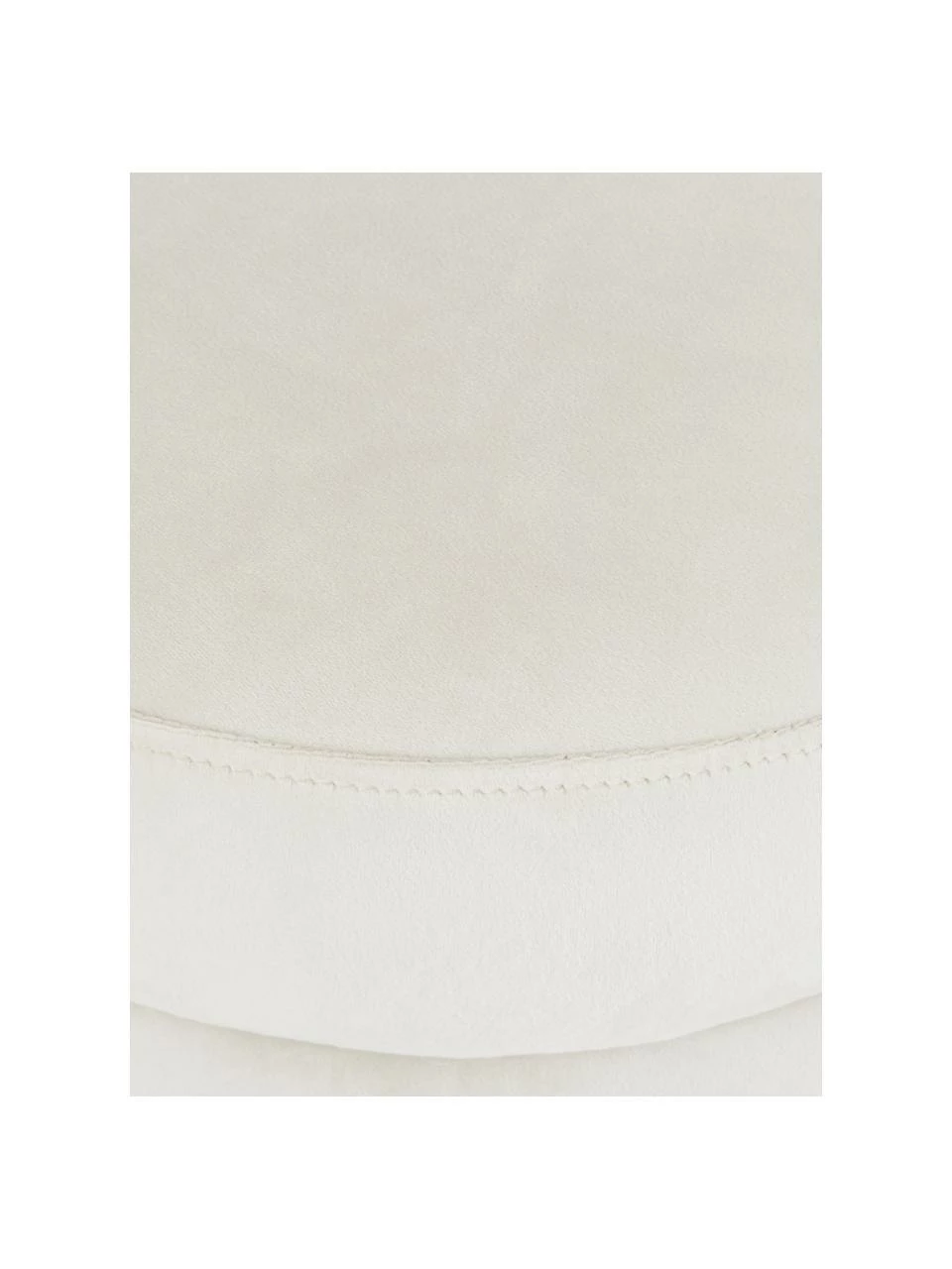 Westwing Collection Tabouret velours blanc crème Alto, Ø 42 x haut. 47 cm – Image 5