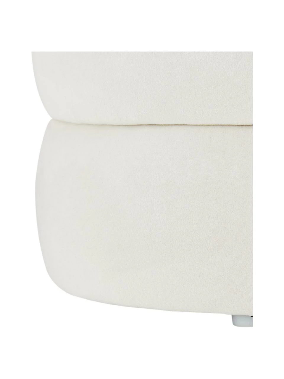 Westwing Collection Tabouret velours blanc crème Alto, Ø 42 x haut. 47 cm – Image 6