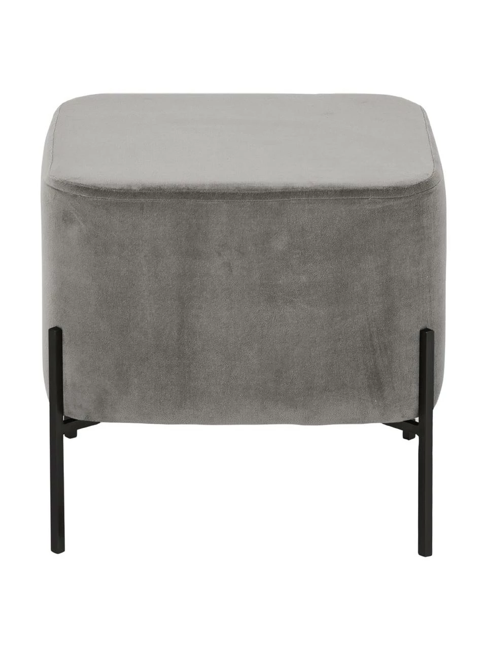 Westwing Collection Tabouret velours gris Harper, larg. 46 x haut. 44 cm â Image 4