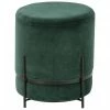 Westwing Collection Tabouret velours vert fonc&eacute; Haven, ∅ 38 x haut. 45 cm