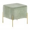 Westwing Collection Tabouret velours vert sauge Harper, larg. 46 x haut. 44 cm