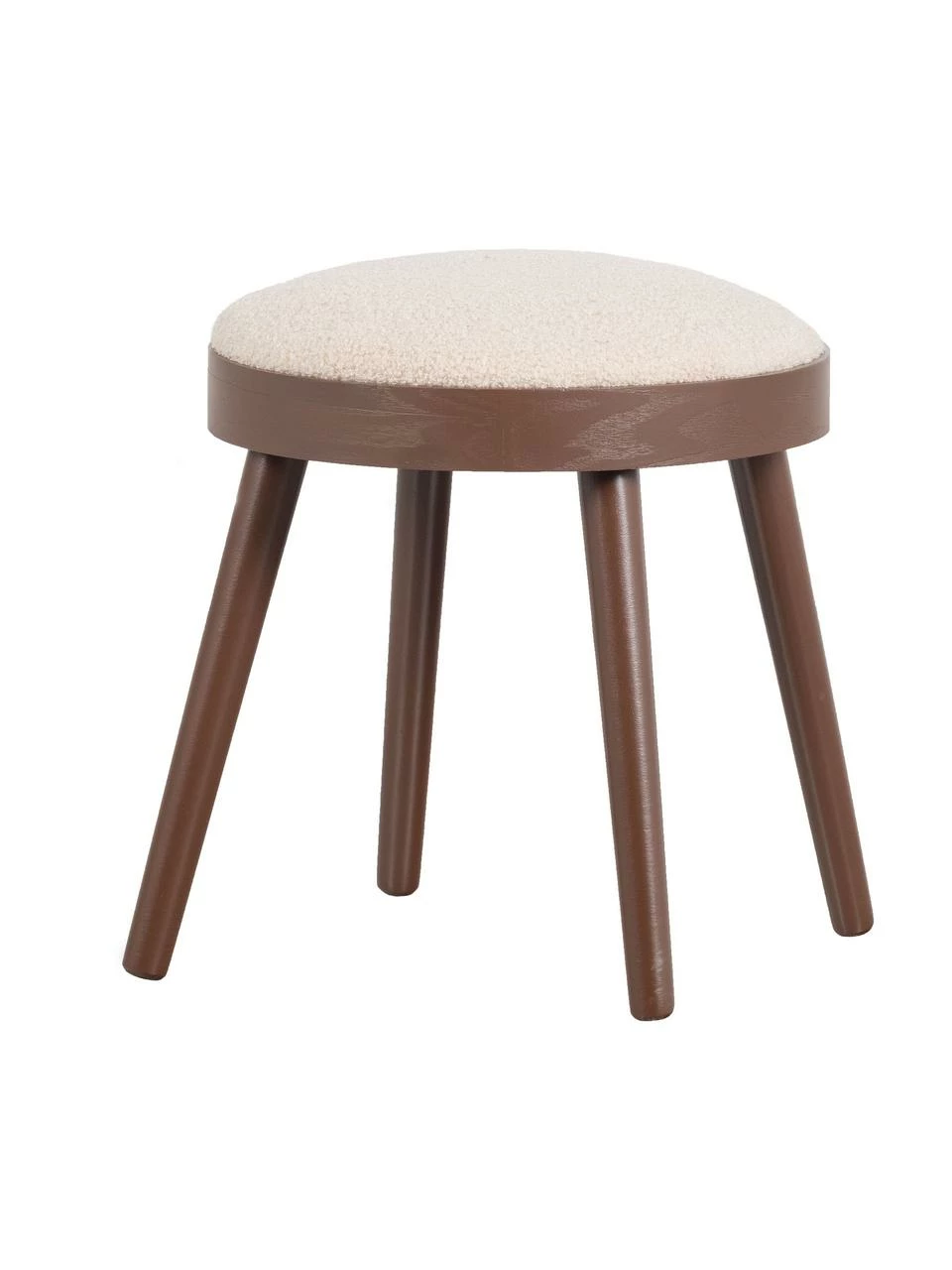Tabouret/table d'appoint avec coussin en tissu bouclé Laurie, Ø 38 x haut. 38 cm