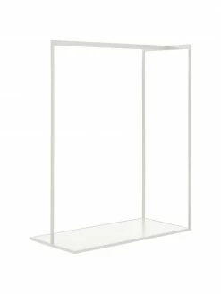 Westwing Collection Tringle blanche à vêtements aspect marbré Pacey, larg. 120 x haut. 152 cm